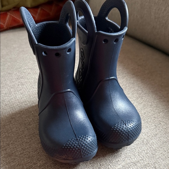 CROCS Kids' Dark Blue Rain Boots - Picture 2 of 6